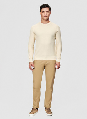 Beżowy sweter męski o-neck