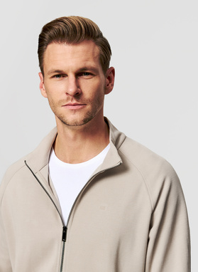 Rozpinana beżowa bluza dresowa