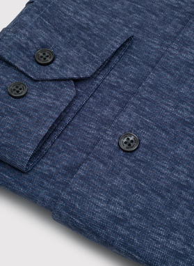 Dzianinowa koszula męska w kolorze granatowym