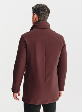 Bordowa kurtka puchowa