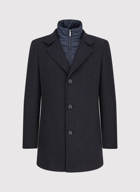 Płaszcz jednorzędowy w pepitkę