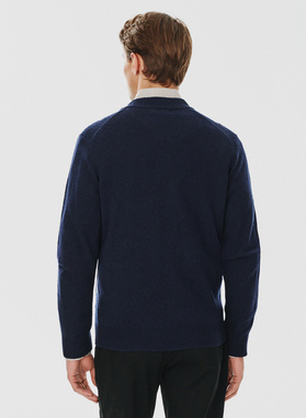 Sweter męski rozpinany w granatowym kolorze