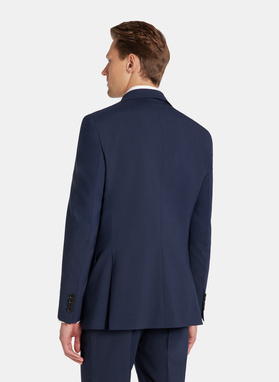 Granatowy garnitur męski z wełną