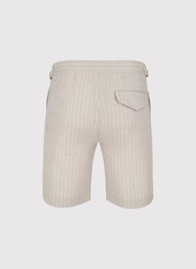 Szorty męskie w prążek z lnem