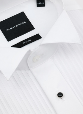 Biała smokingowa koszula męska