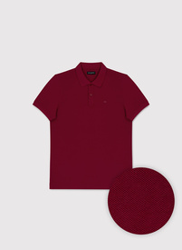 Bordowe bawełniane polo męskie