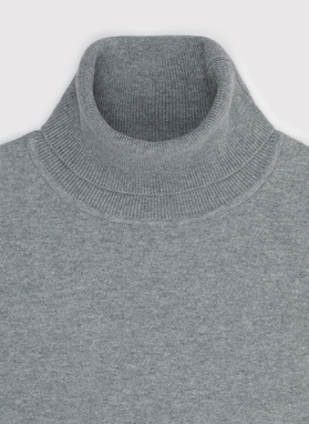 Szary gładki golf męski