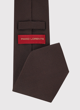 Brązowy zestaw krawat i poszetka