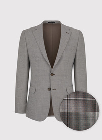 Garnitur męski w kratę w brązowych tonach