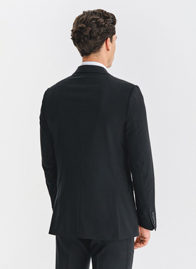 Wełniany czarny garnitur męski