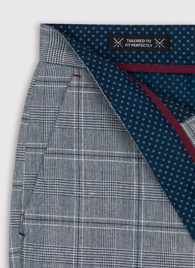 Męskie szorty w kratkę z lnem