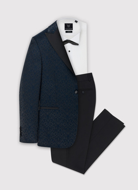 Granatowo-czarny smoking męski