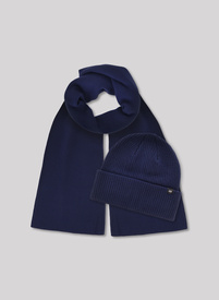 Granatowy komplet męski czapka i szalik