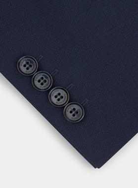 Wełniany gładki granatowy garnitur COIN basic