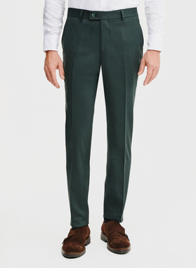 Gładki zielony garnitur męski