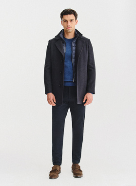 Płaszcz jednorzędowy w pepitkę