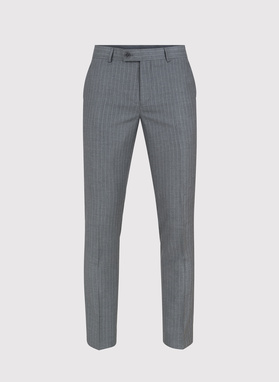 Szare spodnie garniturowe w prążek