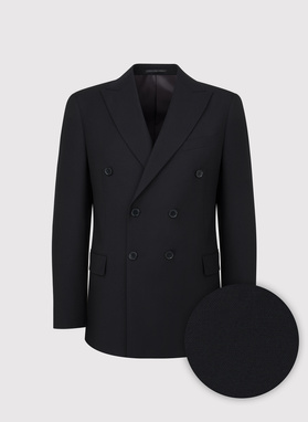 Dwurzędowa czarna marynarka garniturowa