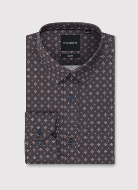 Brązowa koszula mikrowzór