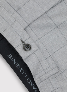 Szare wełniane spodnie garniturowe w kratę