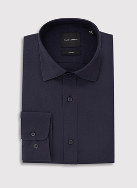 Granatowa koszula z lnem