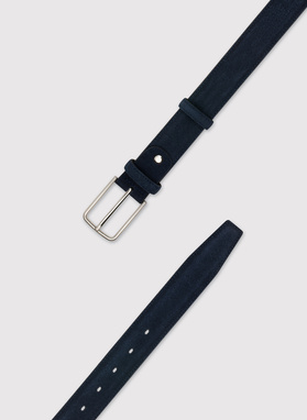 Zamszowy pasek męski w kolorze granatowym