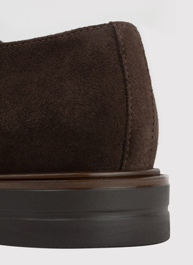 Zamszowe monki męskie w kolorze brązowym