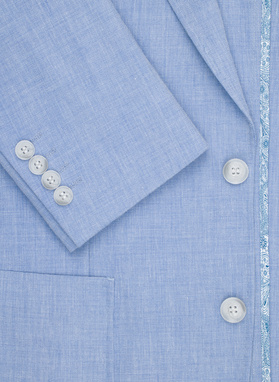 Niebieska marynarka z lnem i bawełną