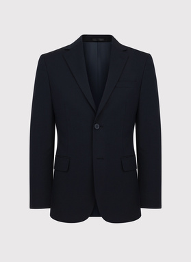 Gładki granatowy garnitur męski