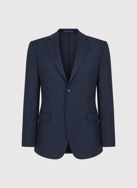 Granatowy wełniany garnitur męski