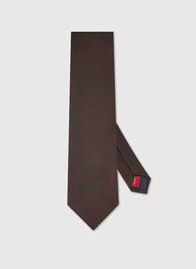 Brązowy zestaw krawat i poszetka