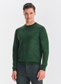 Zielony sweter męski z wełną
