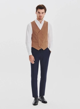 Ruda dwurzędowa kamizelka męska