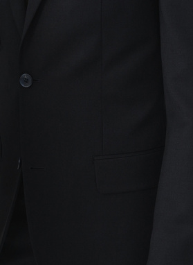 Dwuczęściowy gładki garnitur męski w kolorze granatowym