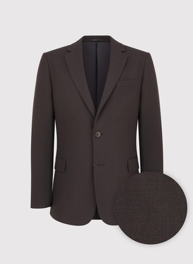 Gładki brązowy garnitur męski
