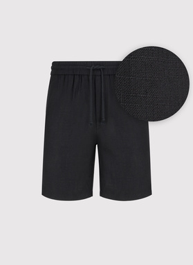 Czarne spodenki męskie z lnem