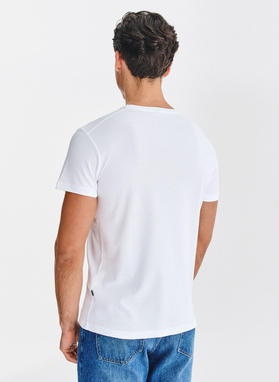 Biały t-shirt męski