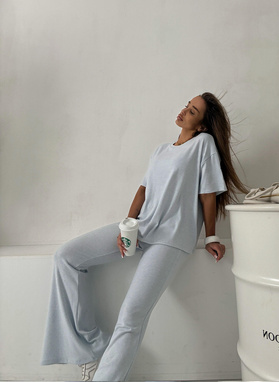 Komplet damski SARA ENO błękitny