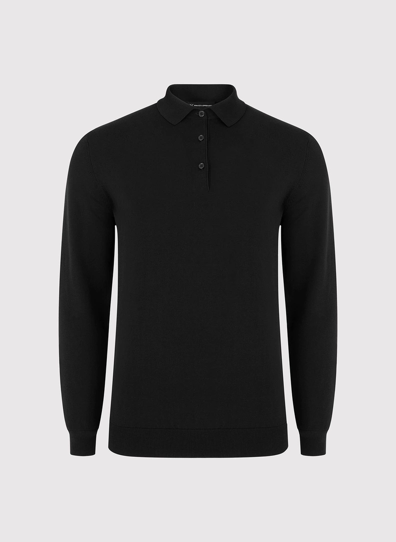 Sweter polo w kolorze czarnym