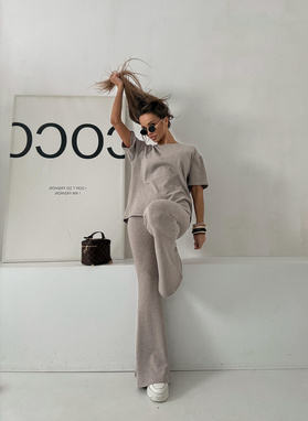 Komplet damski SARA ENO ciemny beż