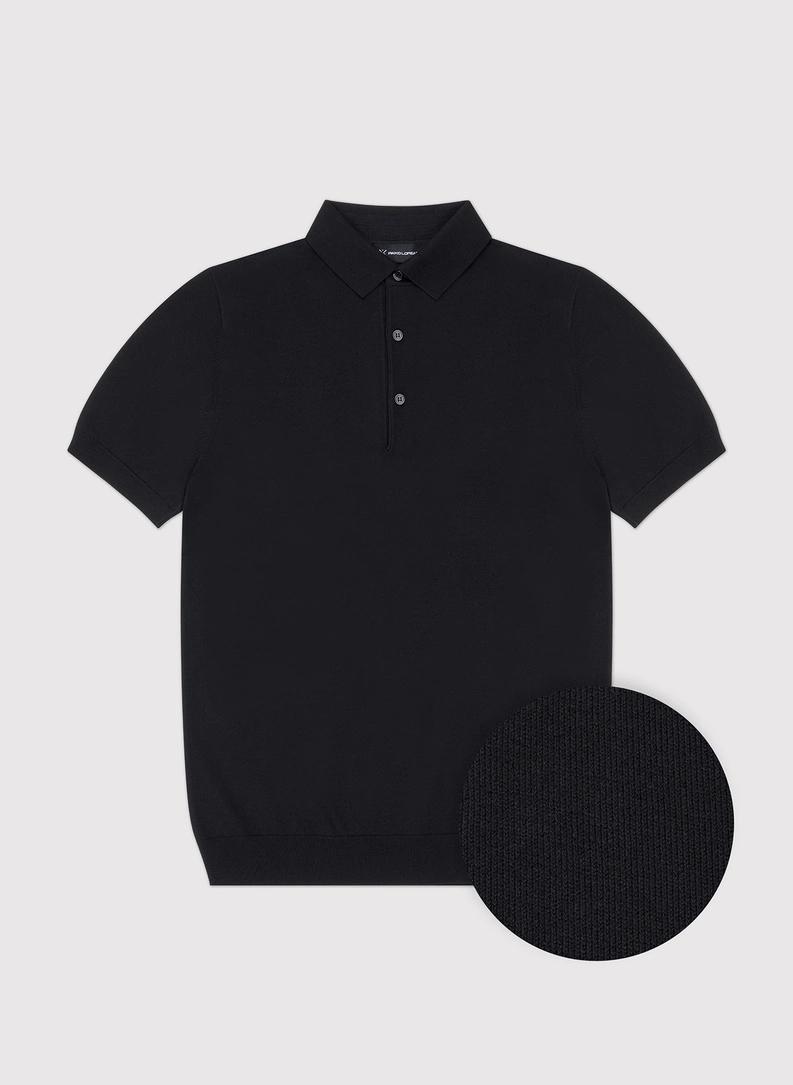 Czarny t-shirt polo