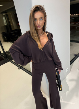 Komplet damski ENO w kolorze czekoladowym