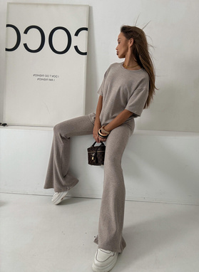 Komplet damski SARA ENO ciemny beż