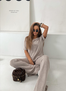 Komplet damski SARA ENO ciemny beż