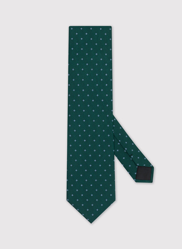 Zielony wzorzysty krawat z jedwabiu